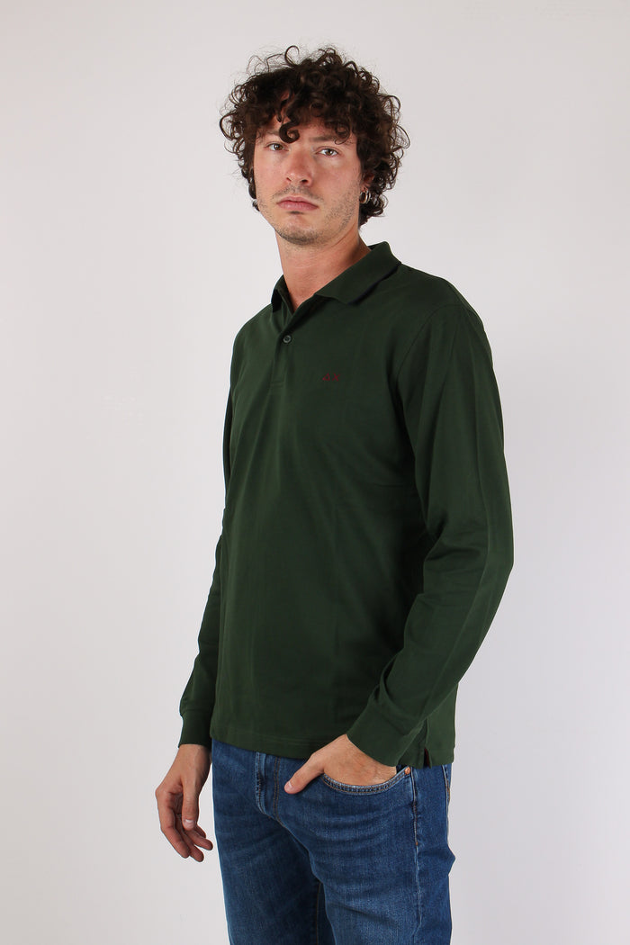 Polo M/l Profilo Contrasto Verde-3