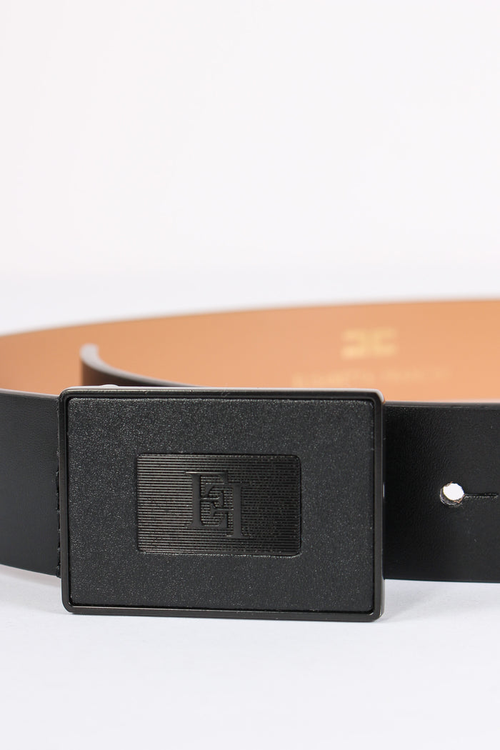 Cintura Placca Tono Su Tono Nero-5
