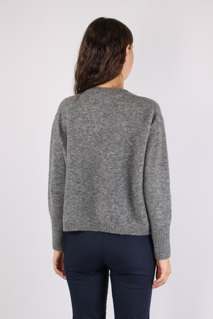 Mllalcali Maglione Bottonato Grigio-4