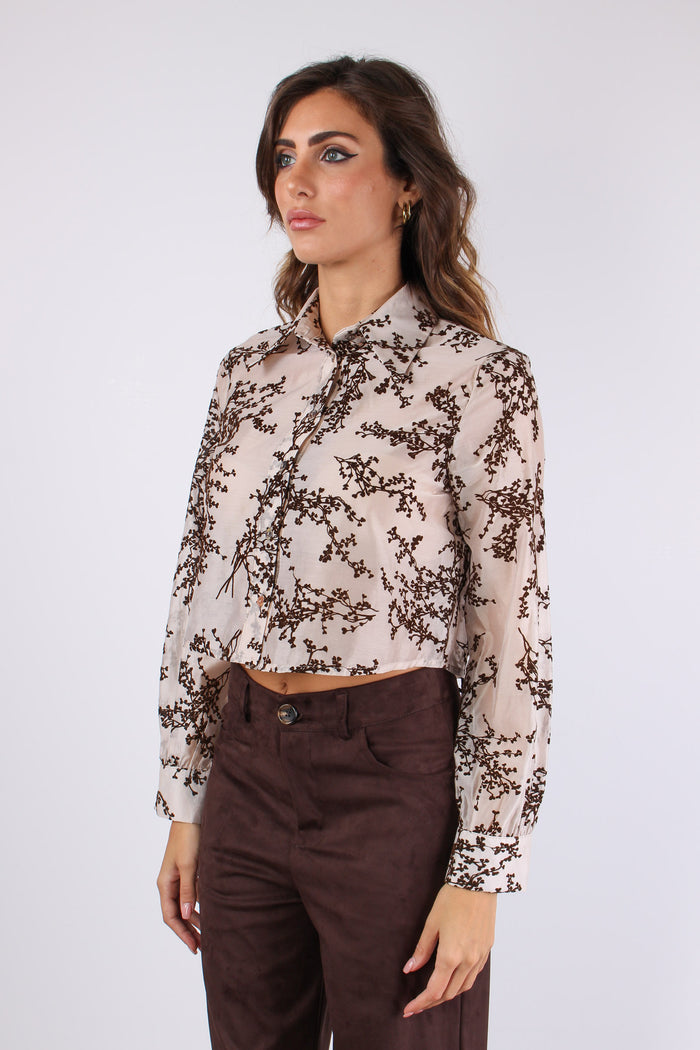 Camicia Mussola Floccata Panna/moro-3