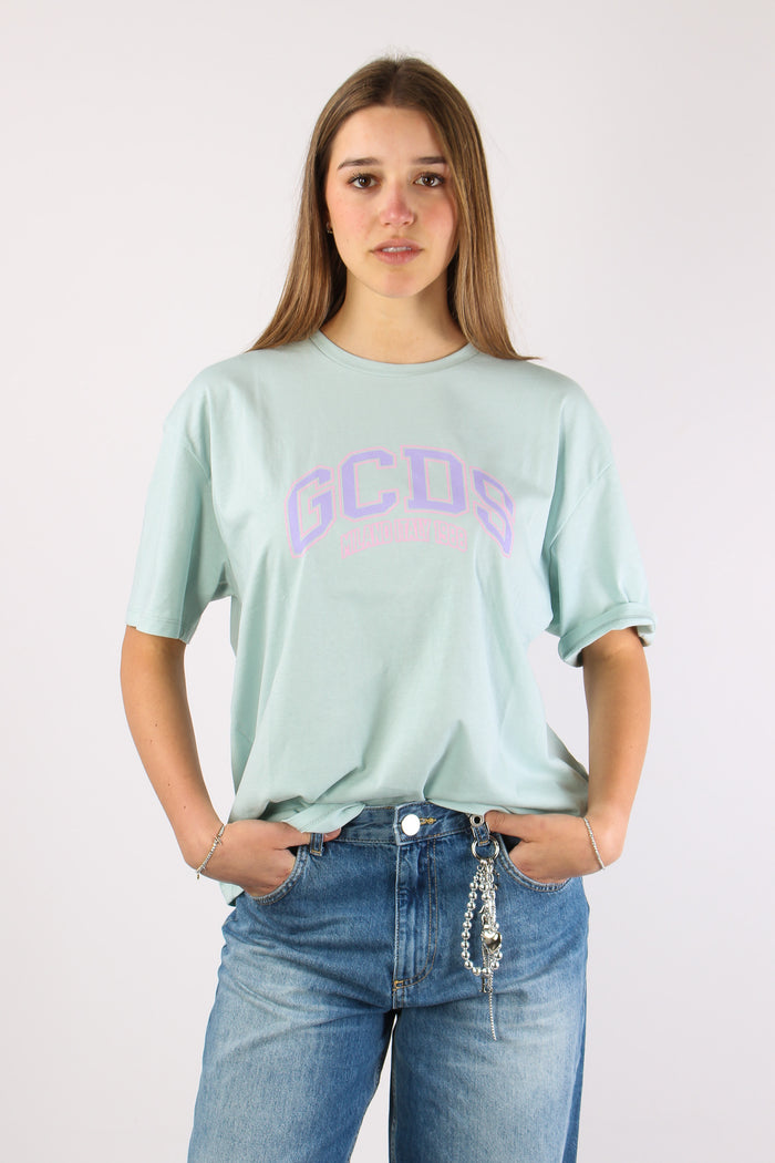 T-shirt Over Logo Centrale Green Water-3