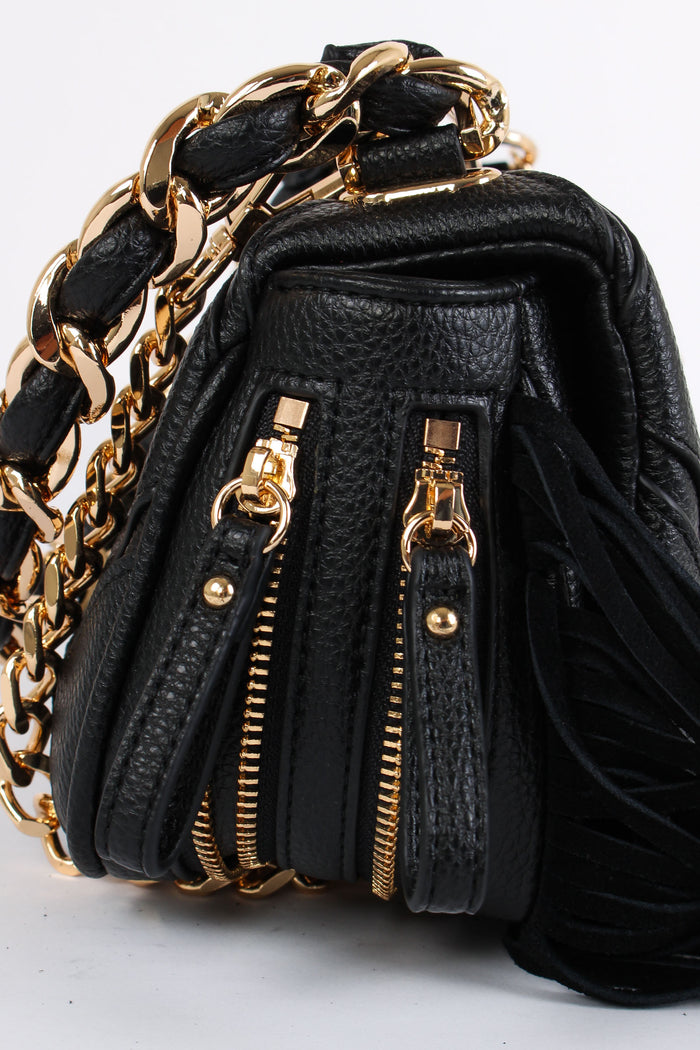 Tracollina Trapunta Frange Black-7