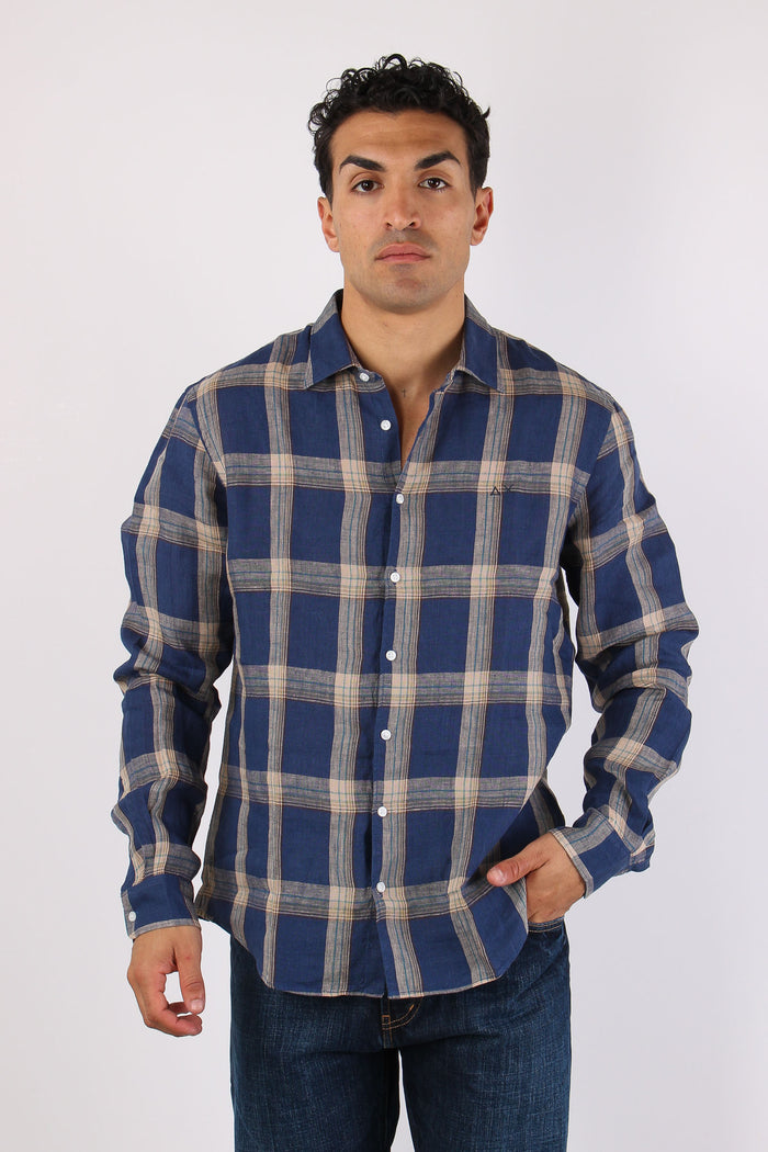 Camicia Madras Lino Navy-2