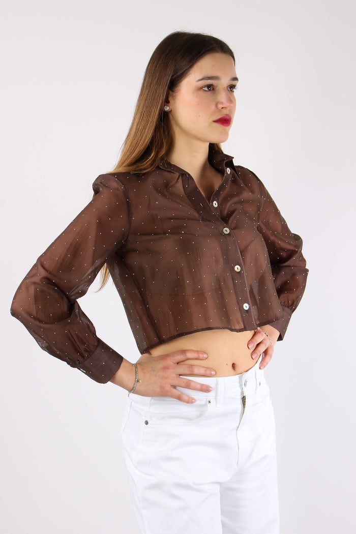 Camicia Corta Mussola Strass Moro-6