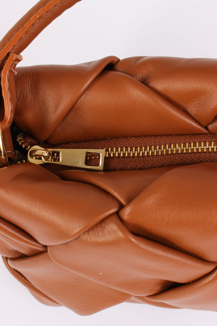 Pochette Intreccio Vera Pelle Cuoio-8