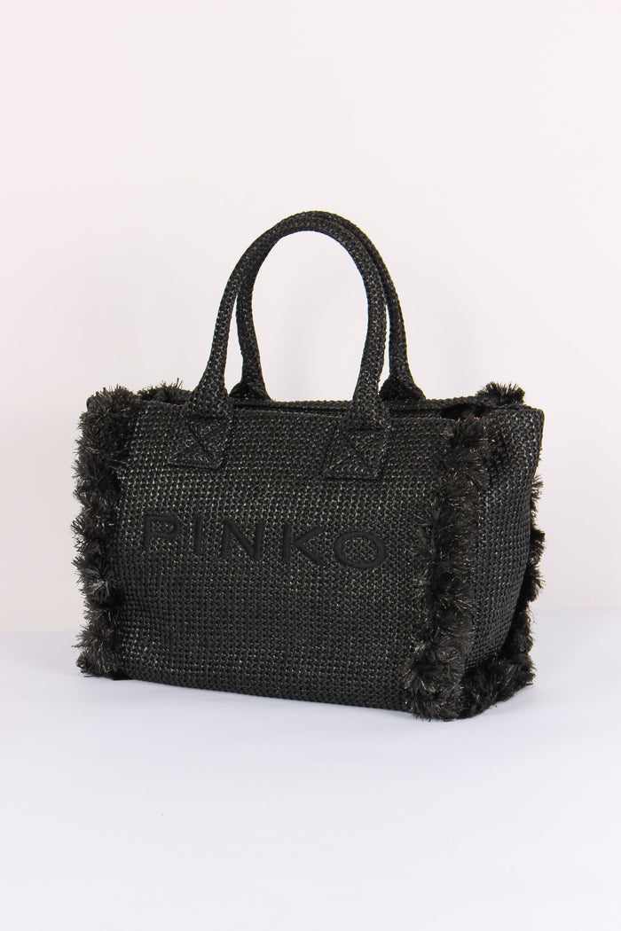 Shopping Beach Rafia Nero-2
