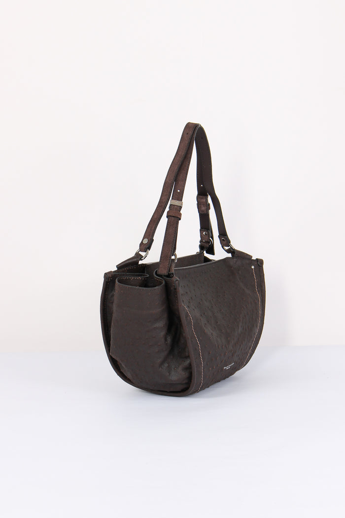 Bloom Shopping Suede Stampa Struzzo Espresso-6