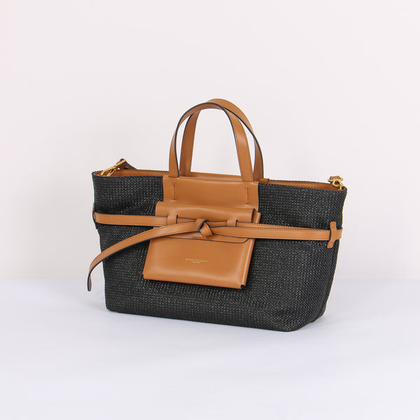 Belty Shopping Mini Rafia Nero/cuoio-2