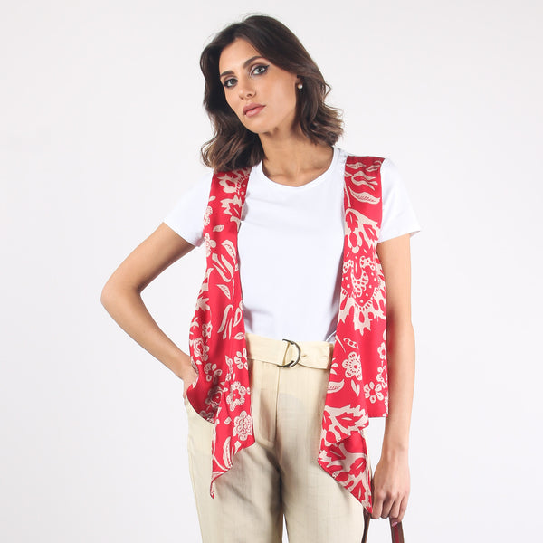 T-shirt Effetto Gilet Bco/red-2