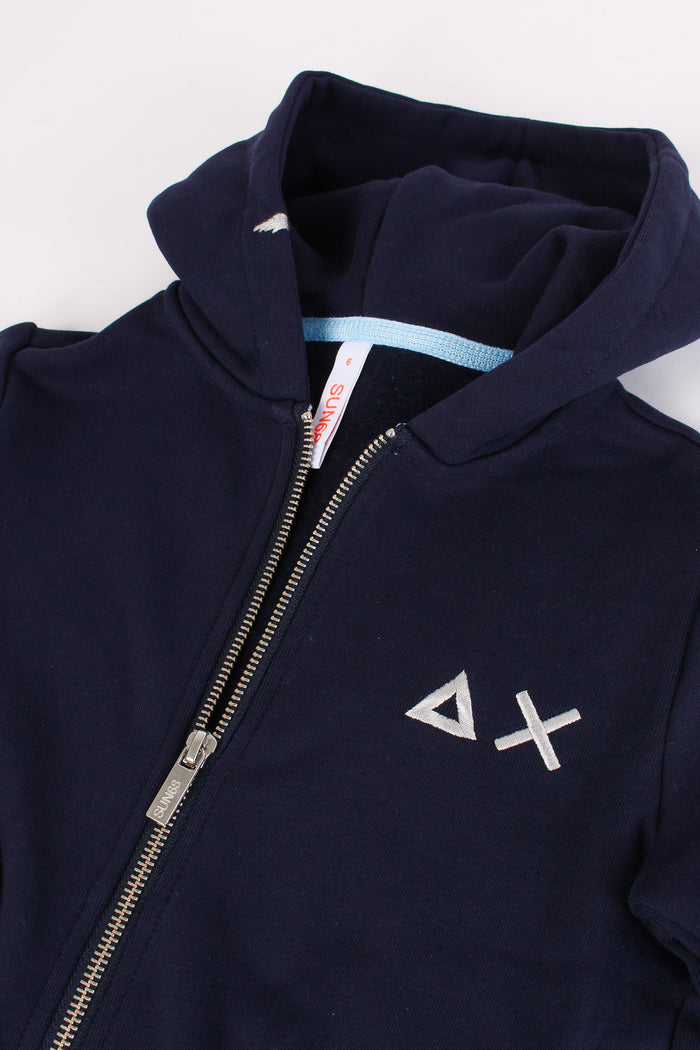 Felpa Full Zip Logo Navy Blue-3