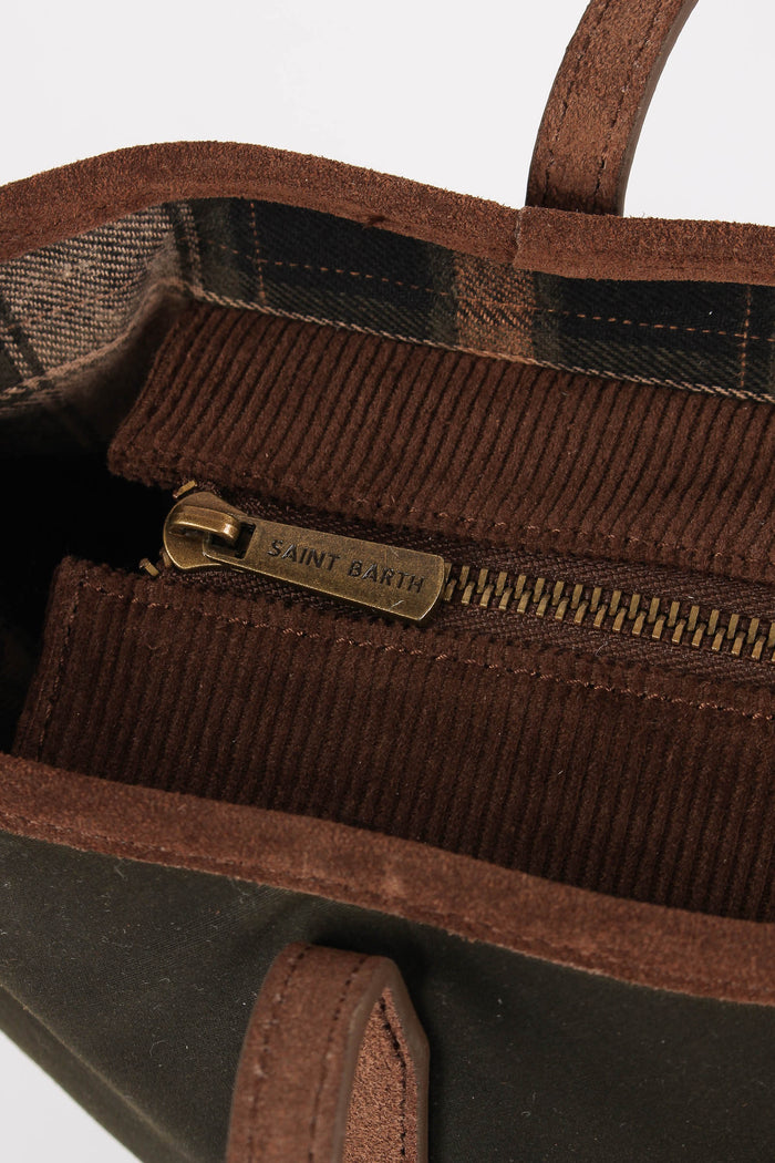 Borsa City Midi Ricamo Logo Military Green-7