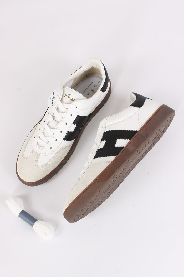 Sneaker Inserto Camoscio Bianco/nero-2