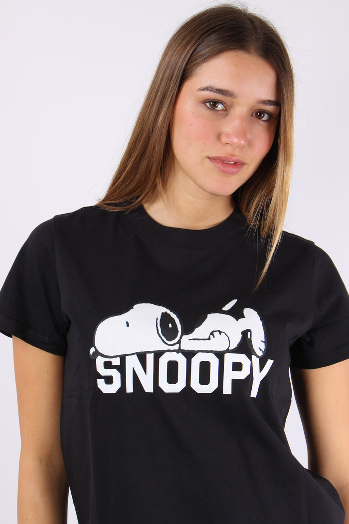 T-shirt Stampa Grande Nero-4