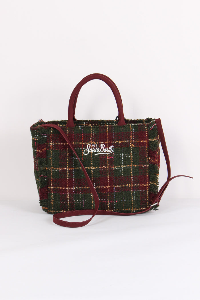 Shopping Tweed Check Verde/rosso-3
