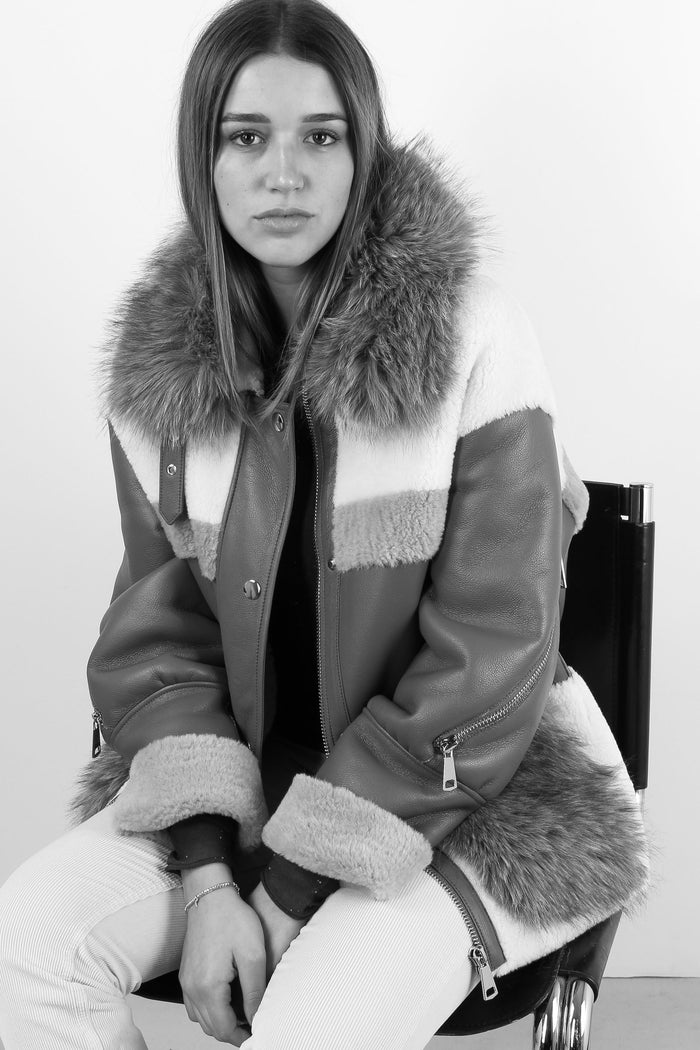 Montone Inserto Ecopelliccia Brown-8