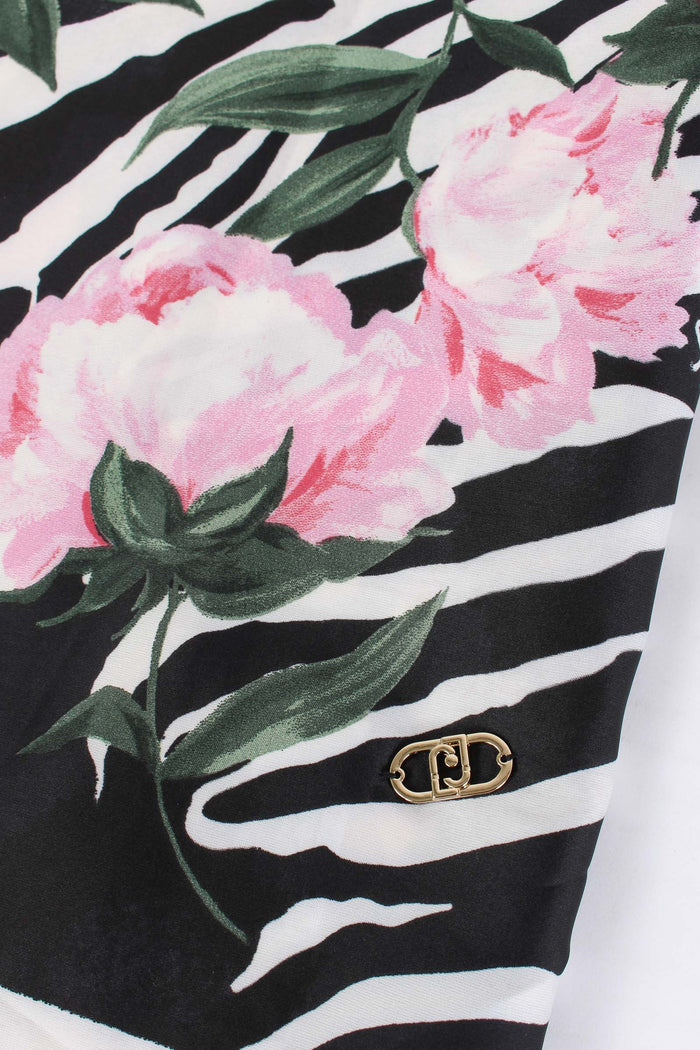 Foulard Mix Print Nero/zebra-5