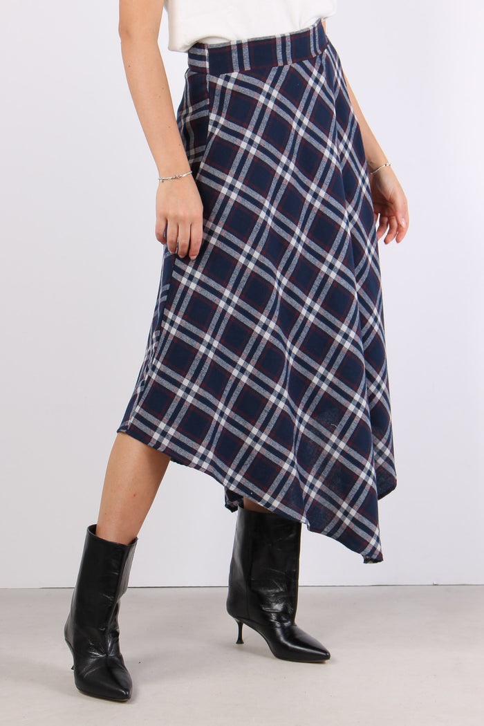 Gonna Punte Check Blu/bordeaux-5