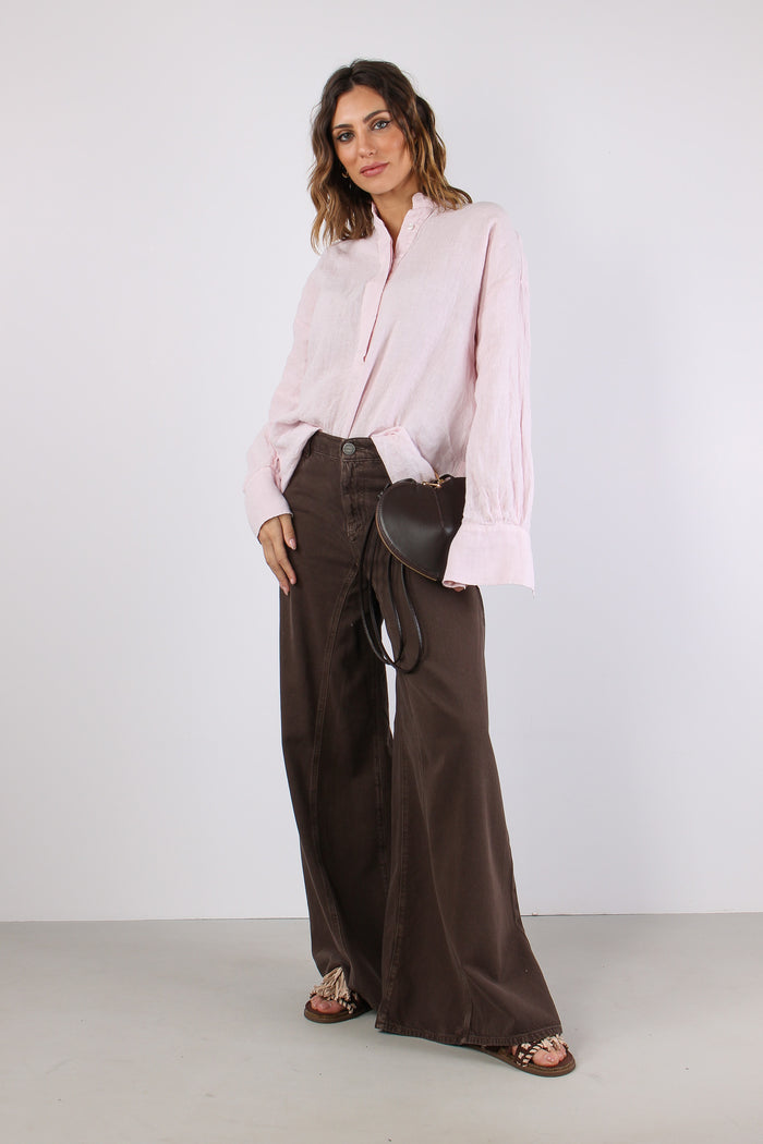 Camicia Lino Coreana Rosa-7