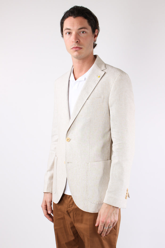 Giacca Misto Lino Stucco-5