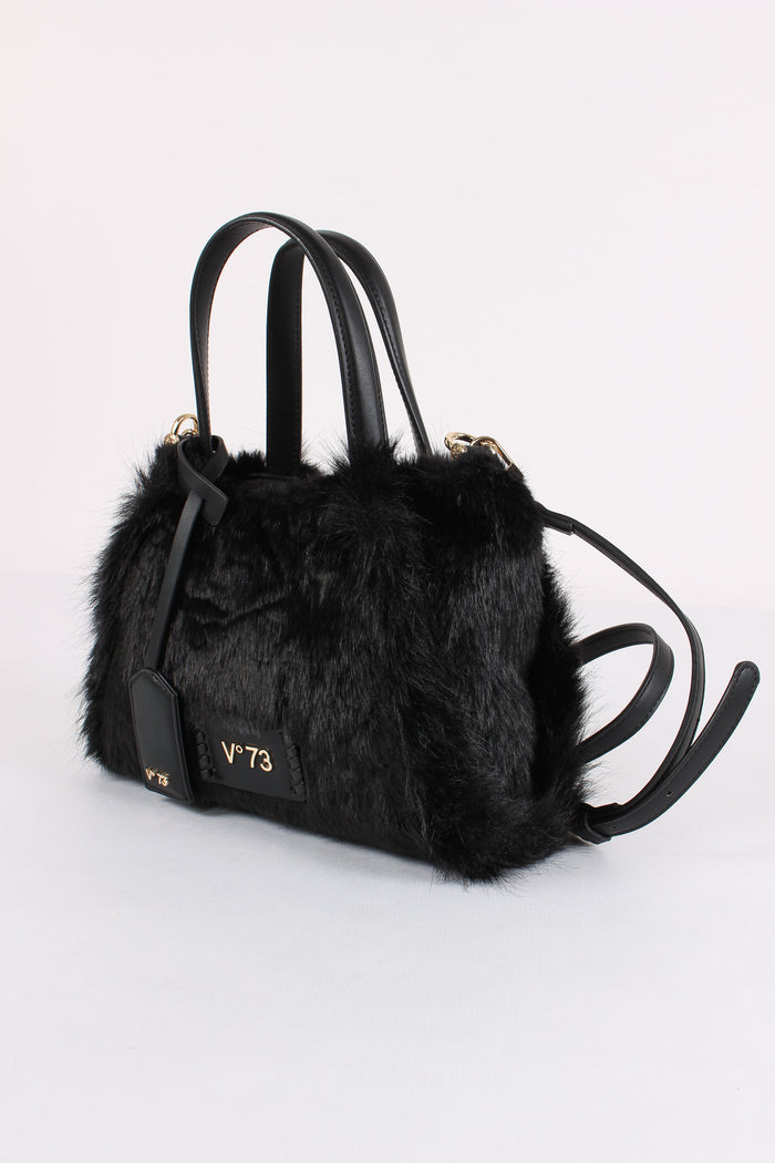 Smeraldo Mini Shopping Ecopeliccia Nero-5