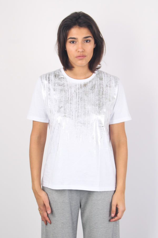 T-shirt Splamata Argento Bianco/argento