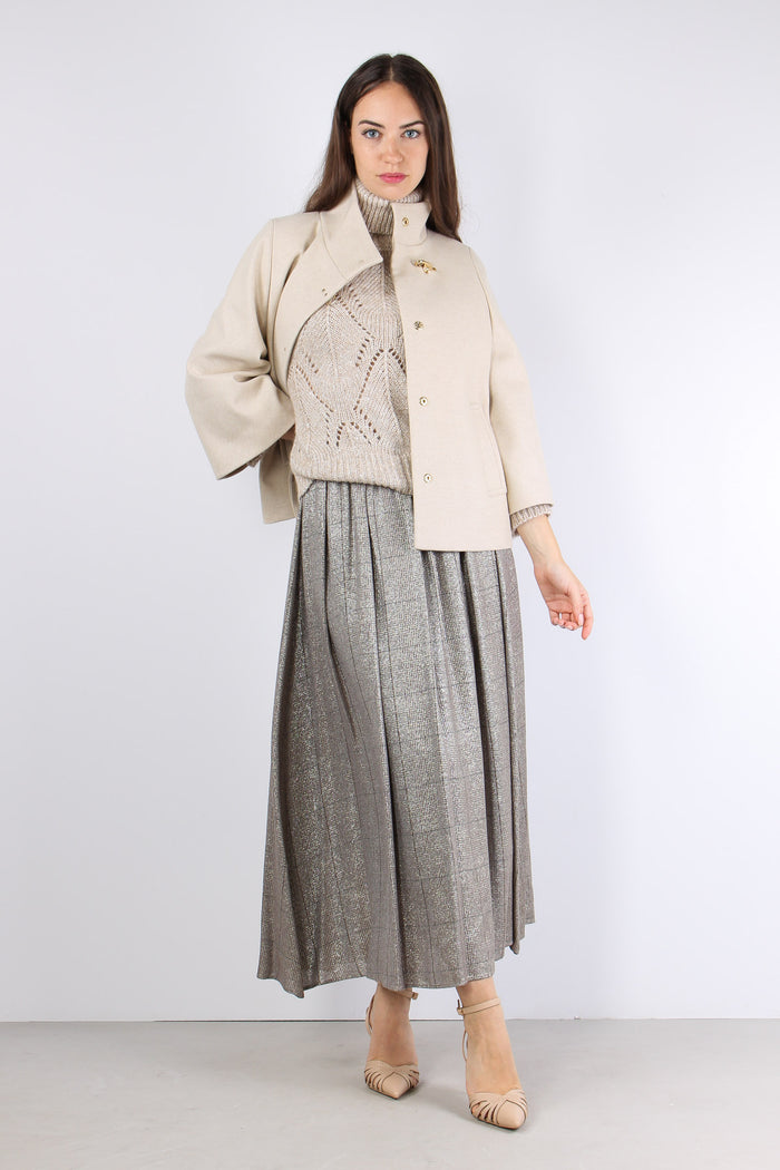 Gonna Quadri Lurex Beige-4