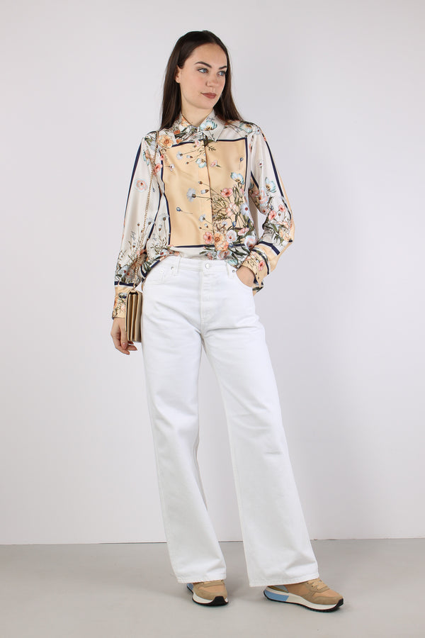 Camicia Fantasia Foulard Blu/bloom