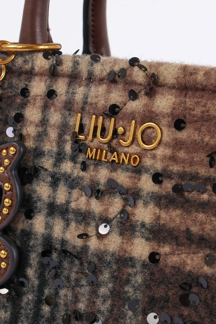 Mini Shopping Check Inserto Paillettes Moro-8
