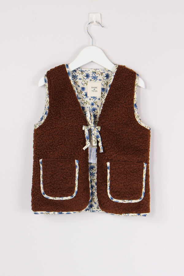Gilet Teddy Fantasia Fiore Cioccolato