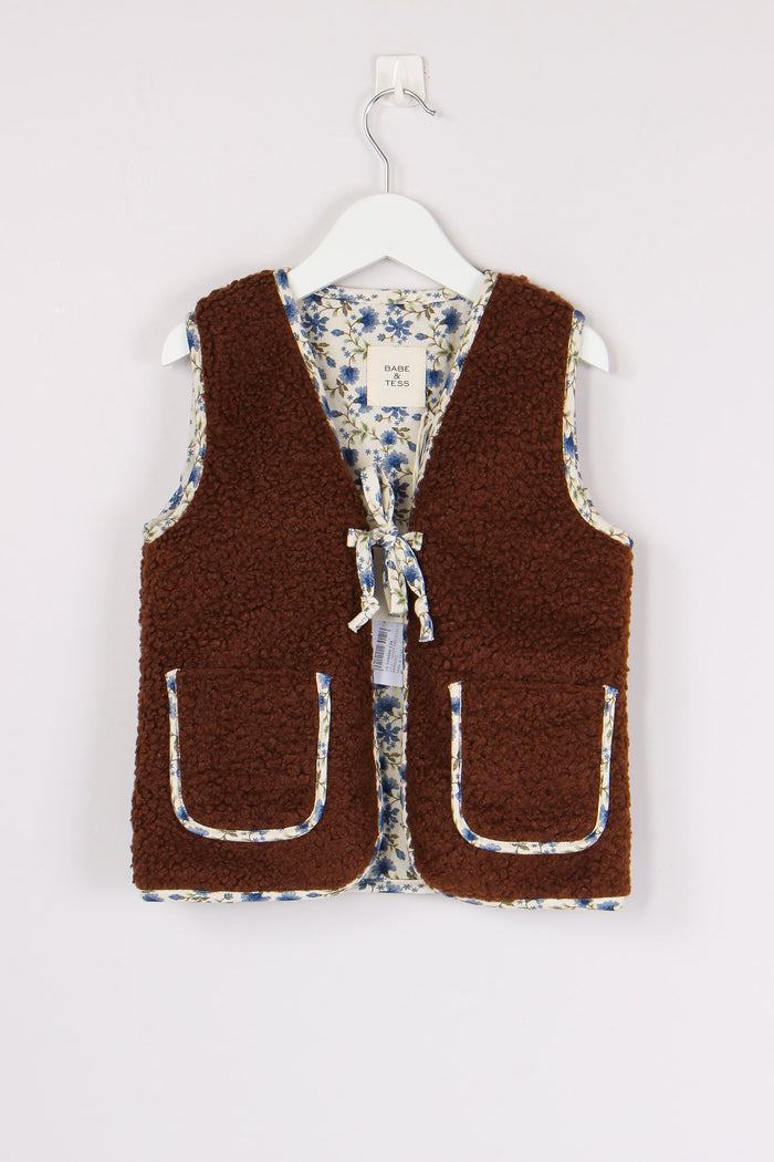 Gilet Teddy Fantasia Fiore Cioccolato