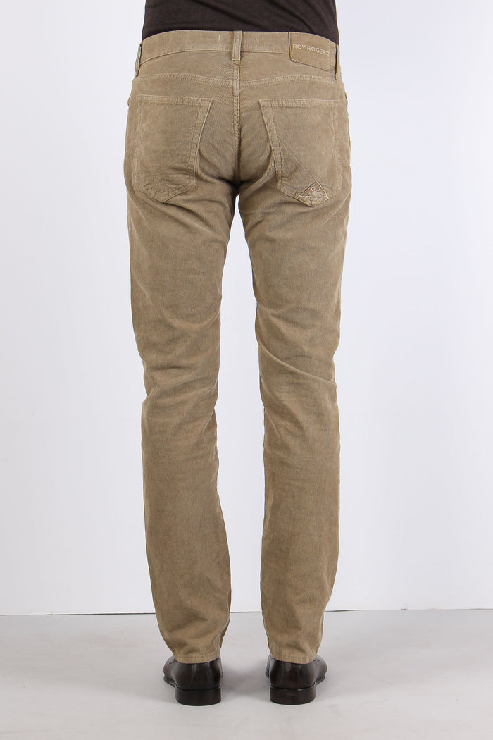 Pantalone Velluto Millerighe Beige-5