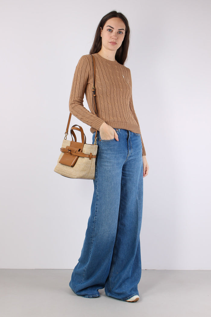 Pullover Trecce Cotone Camel Melange-3
