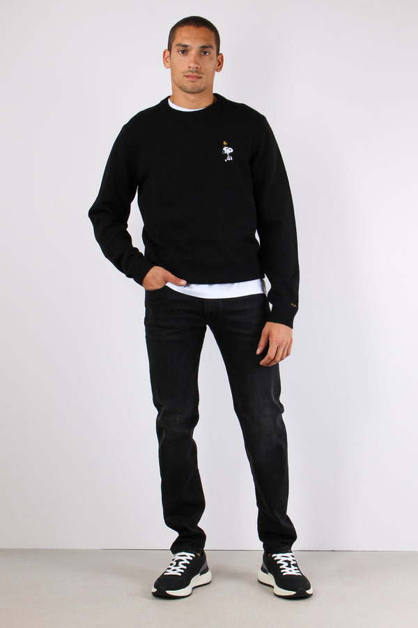 Maglia Logo Ricamo Laterale Nero