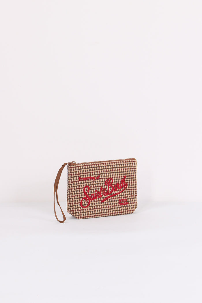 Pochette Pied De Poule Soft Rosso/beige-5