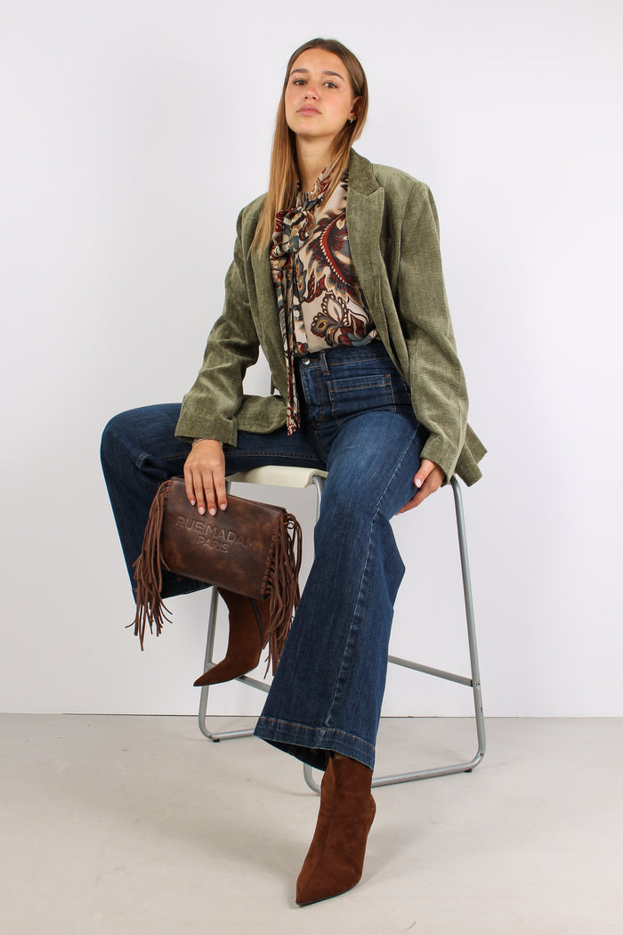 Giacca Monopetto Velluto Militare