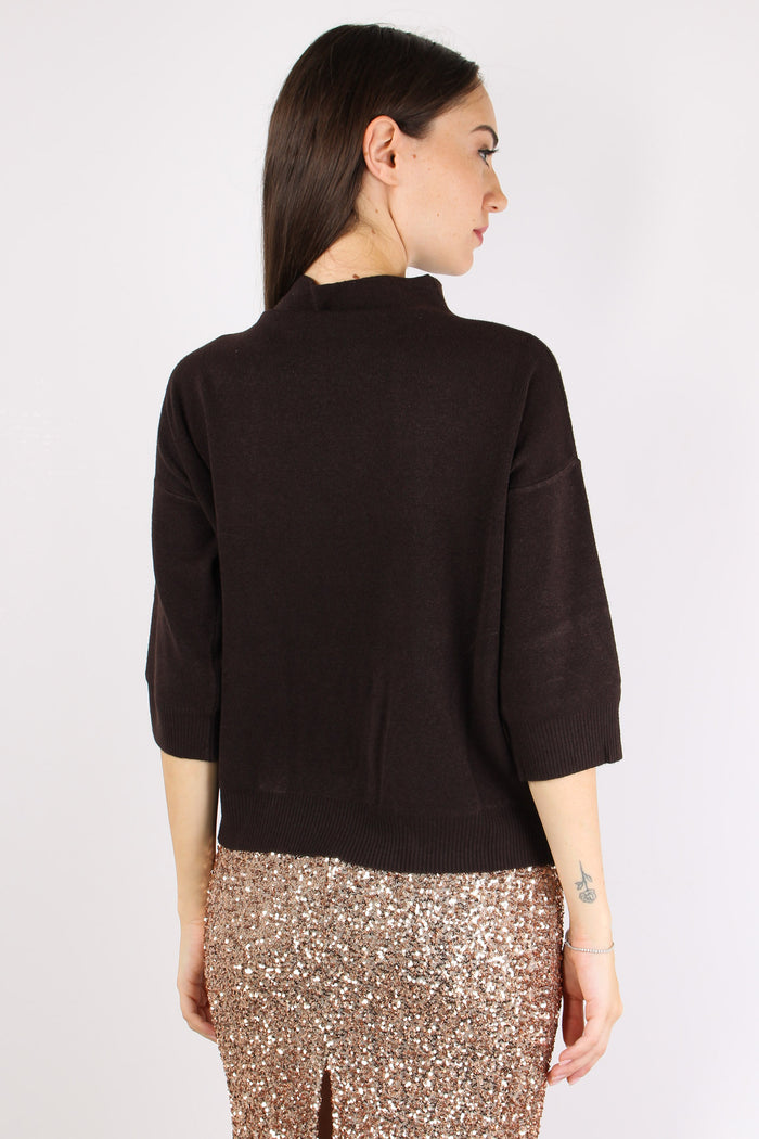 Maglia Manica 3/4 Tasche Fondo Moro-6