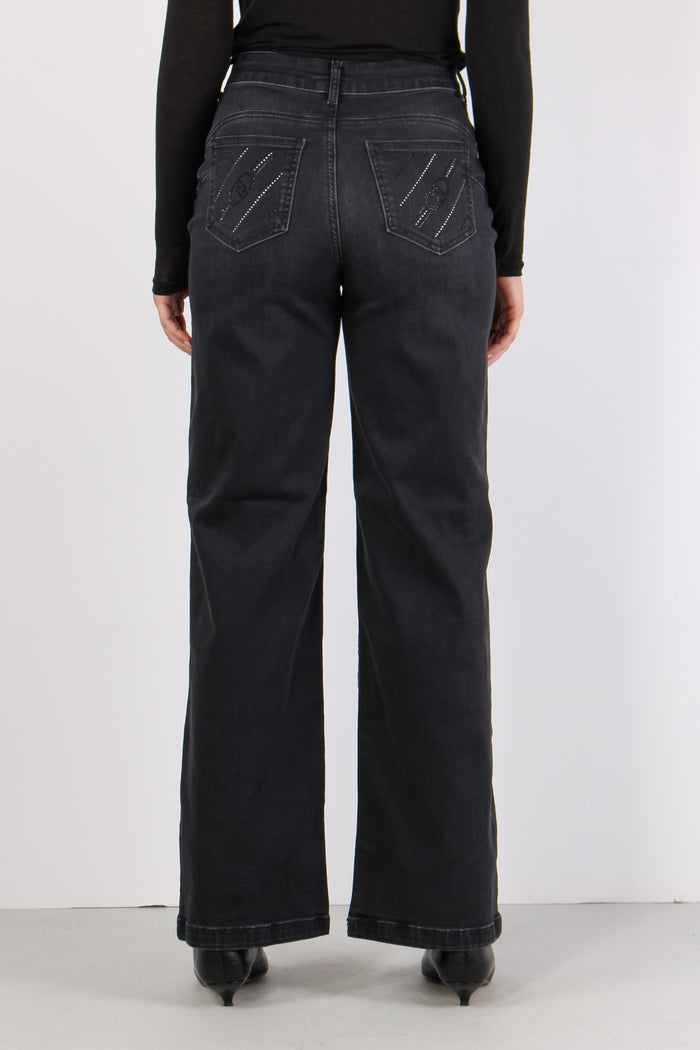 Jeans Flare Nero-5