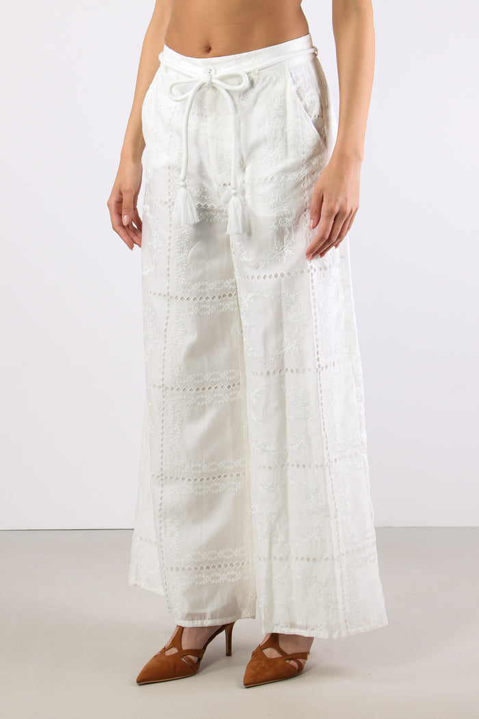 Pantalone Sangallo Cintura Bianco-3