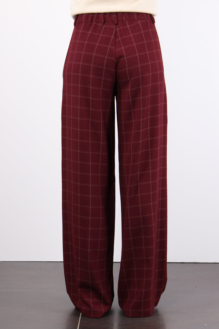 Pantalone Palazzo Quadro Bordeaux-4