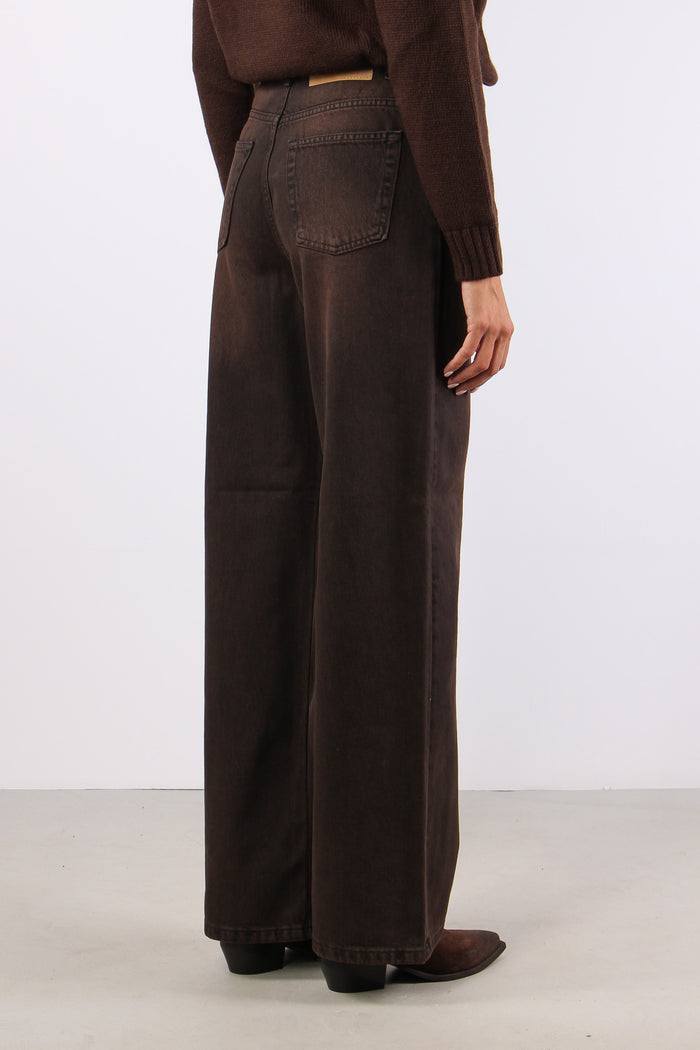 Selene Pantalone Palazzo Tencel Brown-6