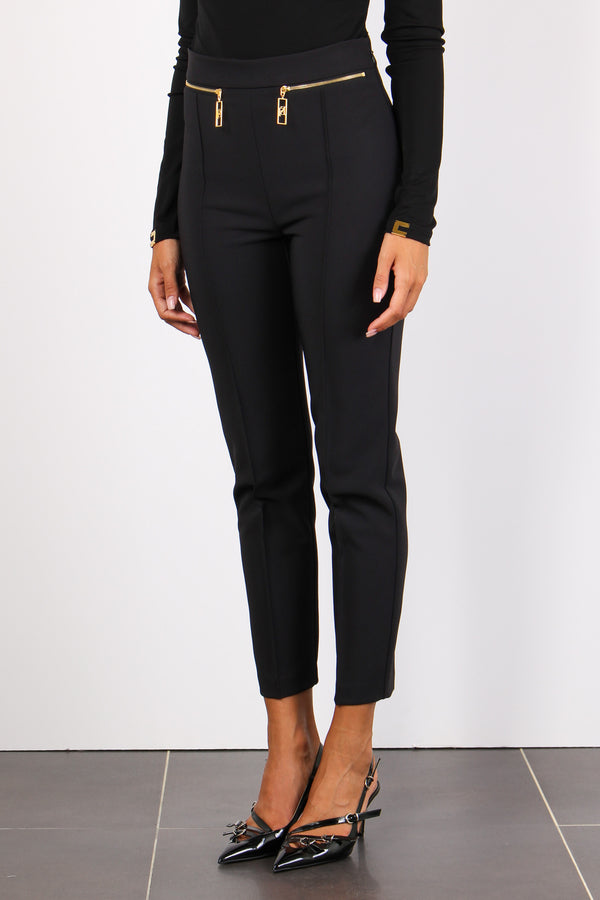 Pantalone Dritto Zip Nero-2