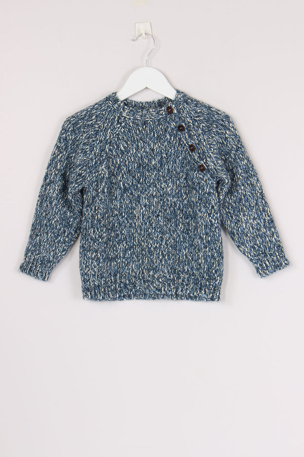 Giubbotto Melange Bottoni Lato Blu Provenza