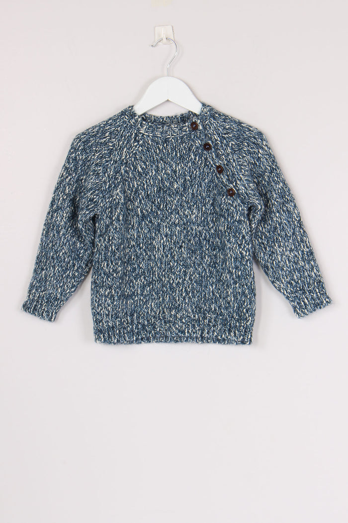 Giubbotto Melange Bottoni Lato Blu Provenza