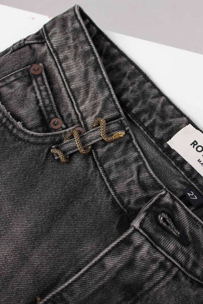 Denim Bootcut Fondo Sfrangiato Denim Black-8