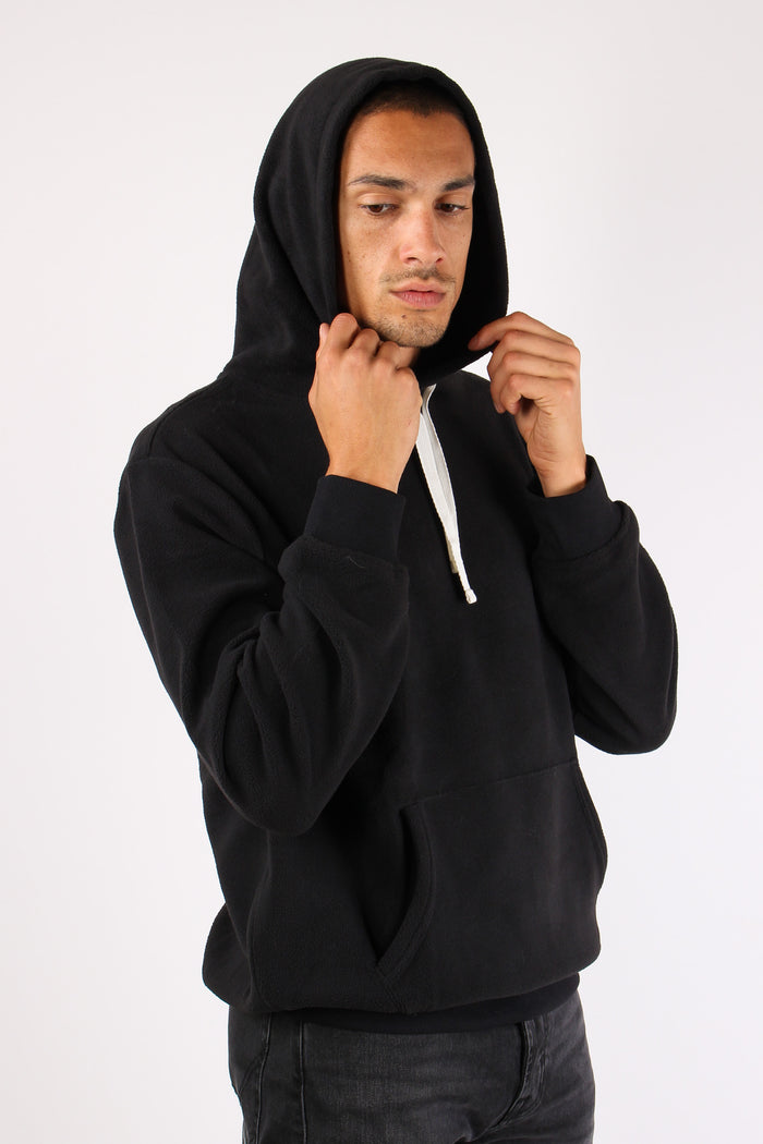 Felpa Cappuccio Pile Polo Black-5