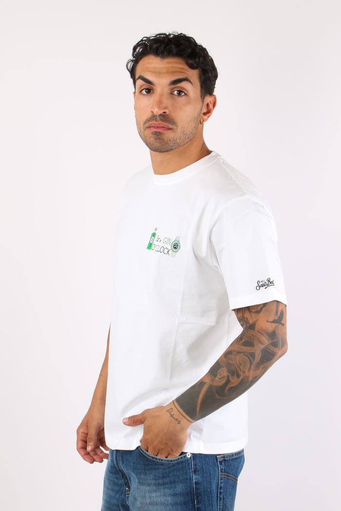 T-shirt Scritta Ricami Gin Clock-6