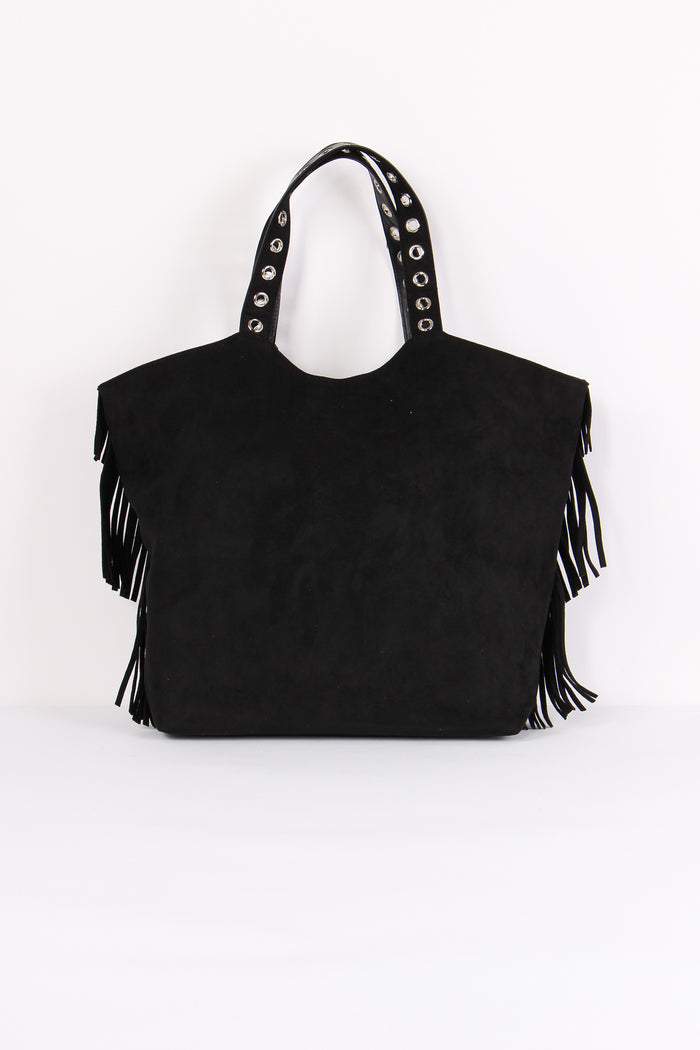 Shopping Frange Suede Black-3