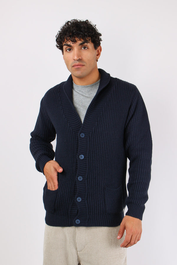Cardigan Bottoni Blu Navy