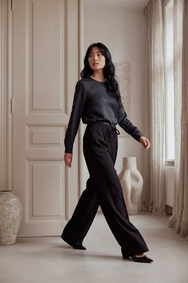 Pantalone Palazzo Elastico Pen Nero