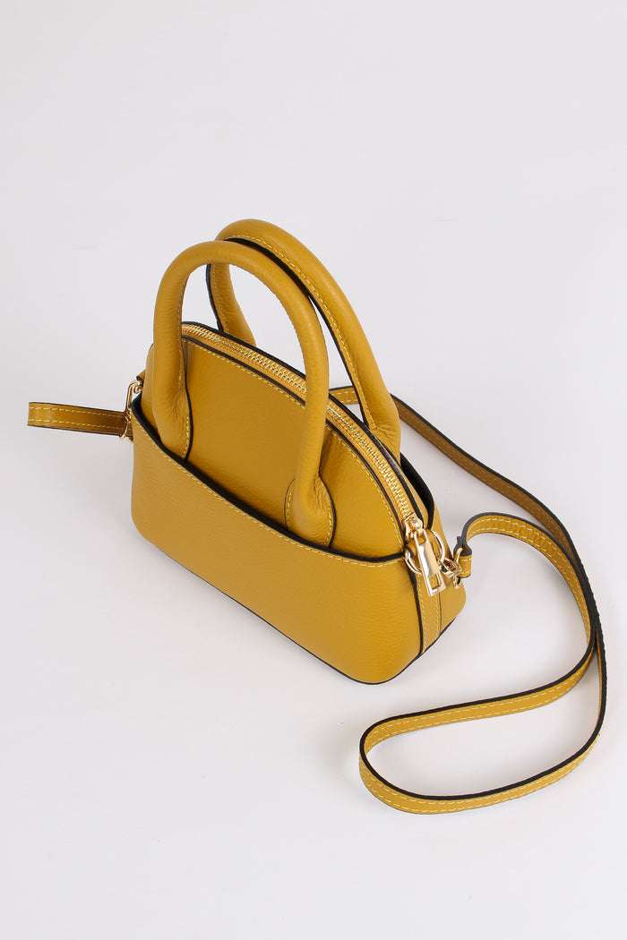 Borsa 100% Pelle Made In Italy Giallo-6